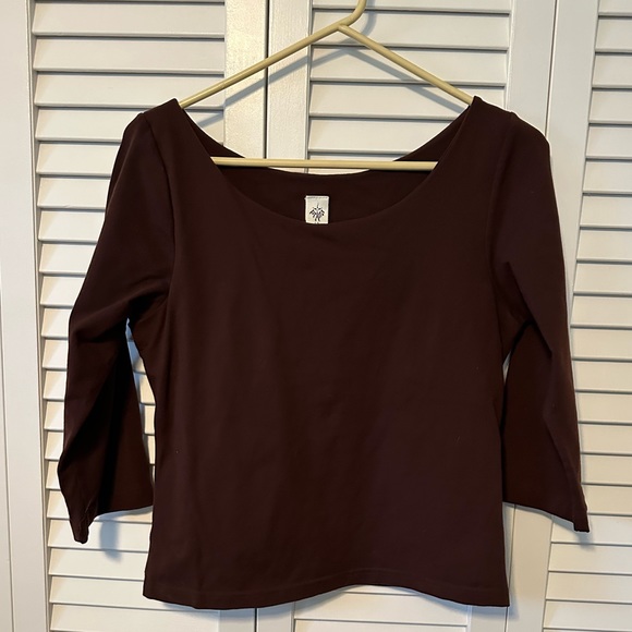 Prana chocolate top. Interior shelf bra, size Large. Great condition! - Picture 1 of 7